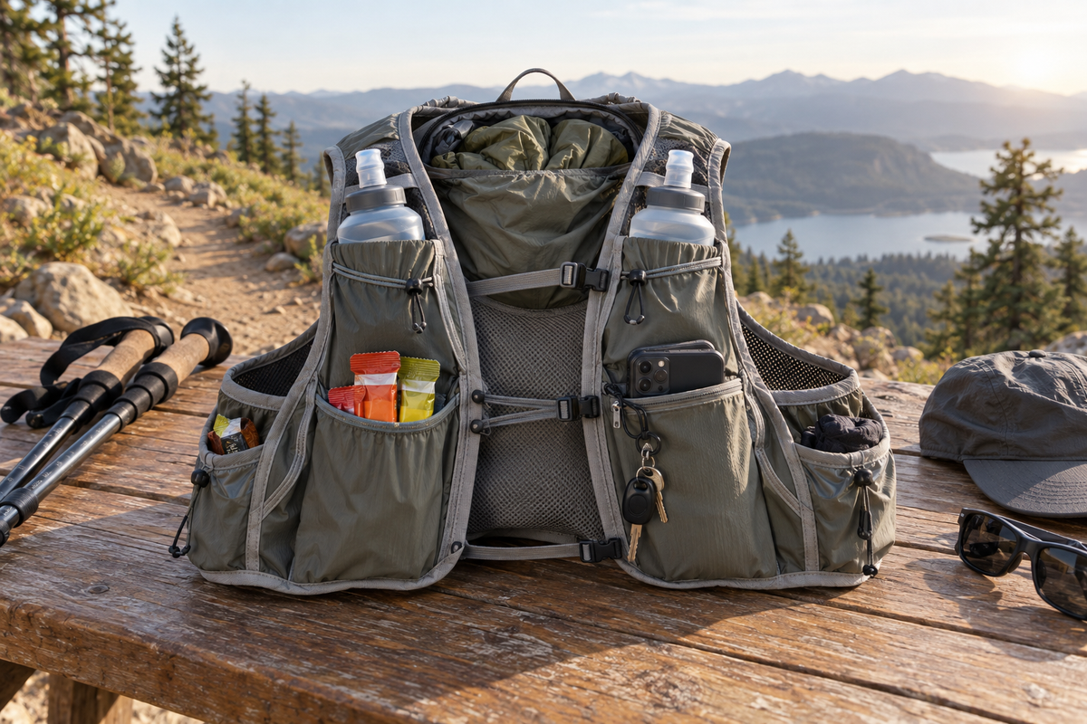 Organizzare le tasche del gilet idratazione