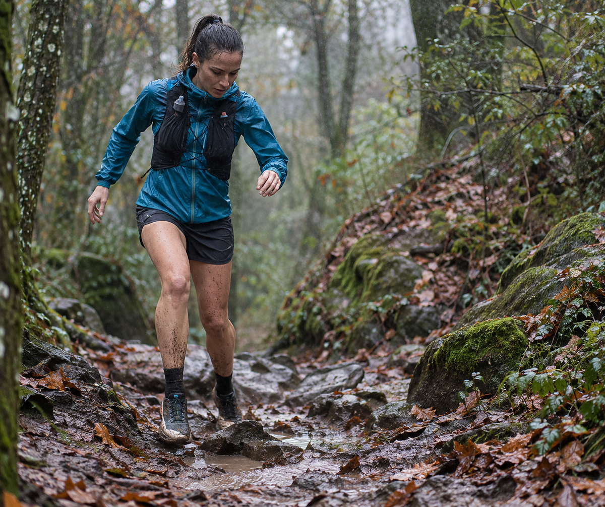 Correre nel fango e sotto la pioggia sui sentieri trail