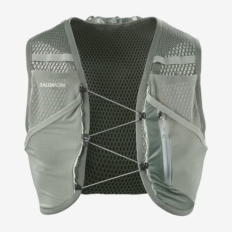 Chaleco de hidratación Salomon Active Skin 8 Verde gris, vista frontal