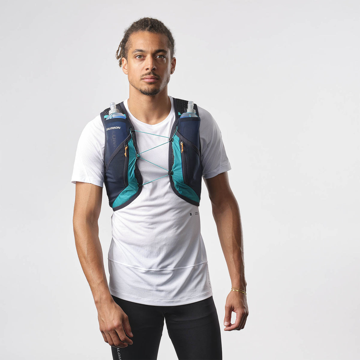 Chaleco de hidratación Salomon Active Skin 12 Turquesa, vista trasera
